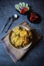 Mughal delicacy biryani or traditional rice Royalty Free Stock Photo