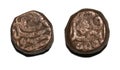 Mughal Emperor Akbar Copper Coin of Falus Denomination Royalty Free Stock Photo