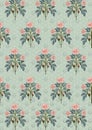 Mughal floral background and seamless pattern