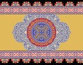 Mughal Floral Motif Border Pattern.Traditional Indian Motif.Traditional flowers design and leaves motif.beautiful scarf print Royalty Free Stock Photo