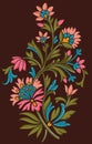 Mughal Indian traditional floral motif for embroidery, textile print and background wallpaper Royalty Free Stock Photo