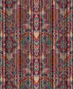 Mughal Motif Ornament Pattern Multi Color Background. Colorful Paisley Wallpaper. Vector Indonesian Batik. Bright Classic Indian