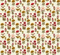 Mughal motif ornament seamless pattern multi color motif background