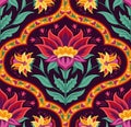 Mughal seamless floral pattern