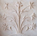 Mughal stone art on the facade of the Taj Mahal Royalty Free Stock Photo