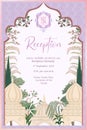 Traditional Indian Mughal Wedding Reception Invitation Card Design Royalty Free Stock Photo