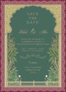 Indian Mughal Wedding Invitation Card Design. Royalty Free Stock Photo
