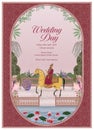 Traditional Indian Mughal Wedding Card Design. Royalty Free Stock Photo