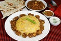 Special Moghlai chicken biryani, Mughlai chicken, butter naan Royalty Free Stock Photo