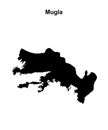Mugla outline map Royalty Free Stock Photo
