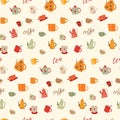 Tea coffee seamless pattern Royalty Free Stock Photo