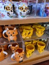 Mugs - World of Disney Store in DisneyLand Paris Royalty Free Stock Photo