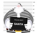 Mugshot Santa Claus at Police Department. Mug shot Christmas. Ar Royalty Free Stock Photo