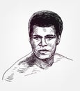 Muhammad ali vector sketch illustration portrait