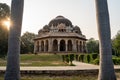 Muhammad Shah Sayyid Tomb in Lodi Garden in New Delhi India. Framed by palm trees