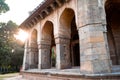 Muhammad Shah Sayyid Tomb in Lodi Garden in New Delhi India, with sunflare near the arches