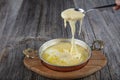 Muhlama - corn porridge with cheese.Turkish cuisine. Kuymak - Guymak - Yaglas