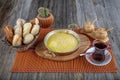 Muhlama - corn porridge with cheese.Turkish cuisine. Kuymak - Guymak - Yaglas