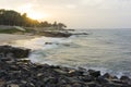 Mui Ne beach, Vietnam, a beautiful beach with long coastline, silver sand and huge waves, in an early morning Royalty Free Stock Photo