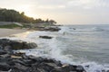 Mui Ne beach, Vietnam, a beautiful beach with long coastline, silver sand and huge waves, in an early morning Royalty Free Stock Photo