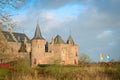 The Muiderslot with moat, a well-preserved medieval castle