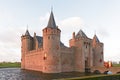 The Muiderslot with moat, a well-preserved medieval castle near Royalty Free Stock Photo