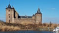Muiderslot in Muiden, a medieval castle tangible history. Historic building.