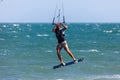 Photo athlete kitesurfing