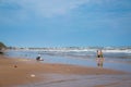 Muine, Vietnam - July 18, 2019 - South China sea. People swim in the sea