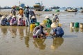 MUINE, VIETNAM - SEP 19, 2012: Many Undefined Vietnamese merchant at muine fisherman village on September 19, 2012. Extraction