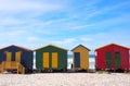 MUIZENBERG BEACH, CAPE TOWN, SOUTH AFRICA - 9 March 2018 : Muizenberg beach is a common morning surf spot for Capetonians. Royalty Free Stock Photo