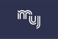 MUJ Creative Unique Modern Letter Logo Design. Elegant Monogram Logo Design with Decorative Elements and Typography Royalty Free Stock Photo