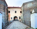 Mukachevo castle bridge gate view (Ukraine)