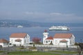 Mukilteo lighthouse and building with car ferry Issaquah Royalty Free Stock Photo