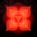 Muladhara chakra colorful symbol icon. Root chakra.