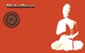 Muladhara chakra`s symbol witha buddha. first primary chakra Royalty Free Stock Photo