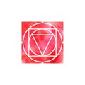 Muladhara chakra. Sacred Geometry. One of the energy centers in the human body. The object for design intended for yoga.