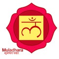 The muladhara Indian of chakra vector illustration