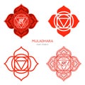 Muladhara, root chakra symbol. Colorful mandala. Vector illustration