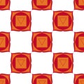 Muladhara - root chakra. The symbol of the first chakra. Seamless pattern.