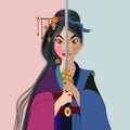 Mulan character cartoon Royalty Free Stock Photo