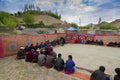 Mulbekh, Ladakh, India - 2nd September 2014 : Ladakhi people in traditional dresses, gathered for religious festival. Himalayan Royalty Free Stock Photo