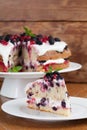 Mulberry and red currant cake Royalty Free Stock Photo