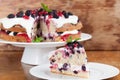 Mulberry and red currant cake Royalty Free Stock Photo