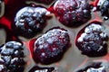 mulberry in red jelly in a glass macro as background, berry fruit background Royalty Free Stock Photo