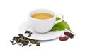Mulberry tea in white cup Royalty Free Stock Photo