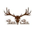 Mule Deer Skull Joshua Tree Icon Royalty Free Stock Photo