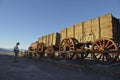 20 Mule Team mining carts at the Harmony Borax Works, Death Valley, California Royalty Free Stock Photo