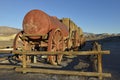 20 Mule Team mining carts at the Harmony Borax Works, Death Valley, California Royalty Free Stock Photo