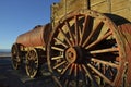 20 Mule Team mining carts at the Harmony Borax Works, Death Valley, California Royalty Free Stock Photo